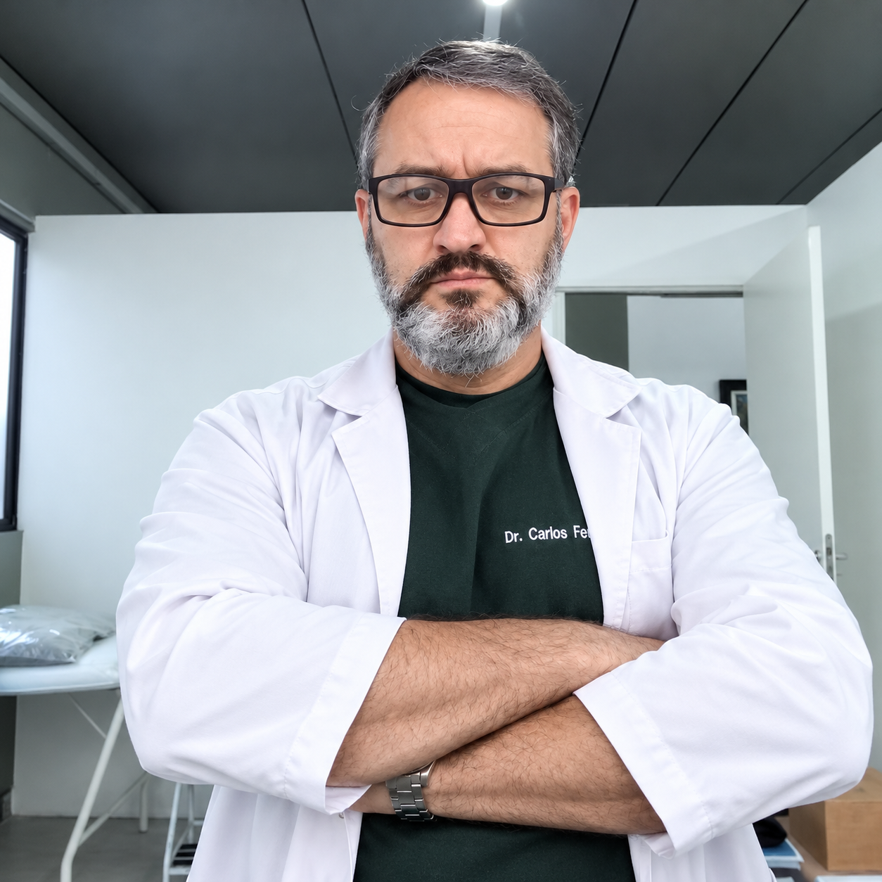 Dr. Carlos Formis em seu consultório